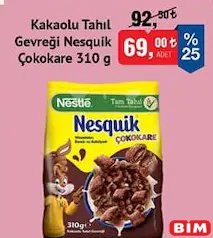NESTLE NESQUİK ÇOKOKARE KAKAOLU TAHIL GEVREĞİ 310 G
